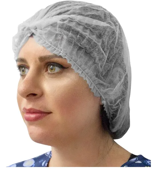 Bonetă medicală cu elastic, albă 100 bucăți – Vetro Design