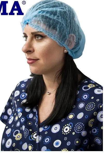 Bonetă medicală cu elastic, albastră 100 bucăți – Vetro Design