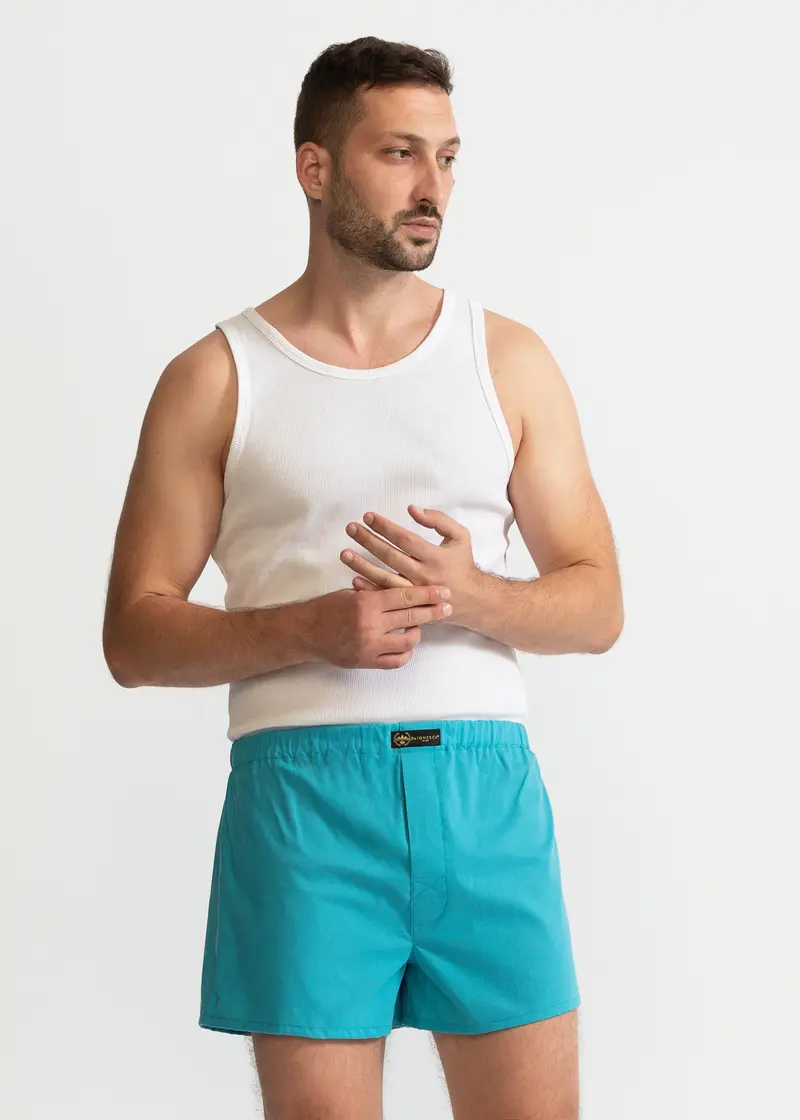 Boxeri 100% Bumbac Organic - Aqua