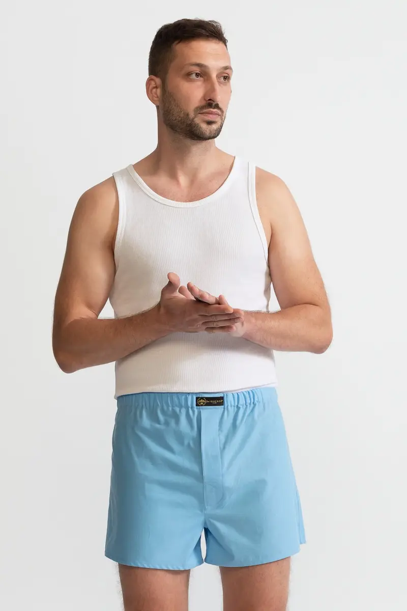 Boxeri 100% Bumbac Organic - Baby Blue
