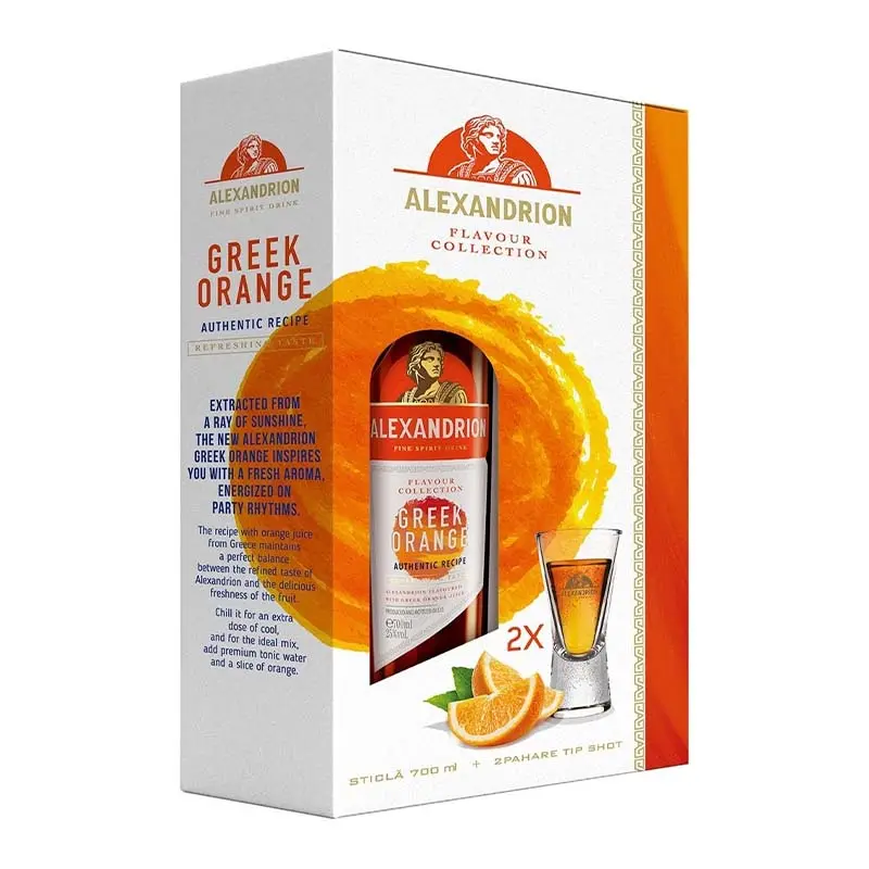 Brandy Alexandrion Orange 25% 0.7L + 2 pahare