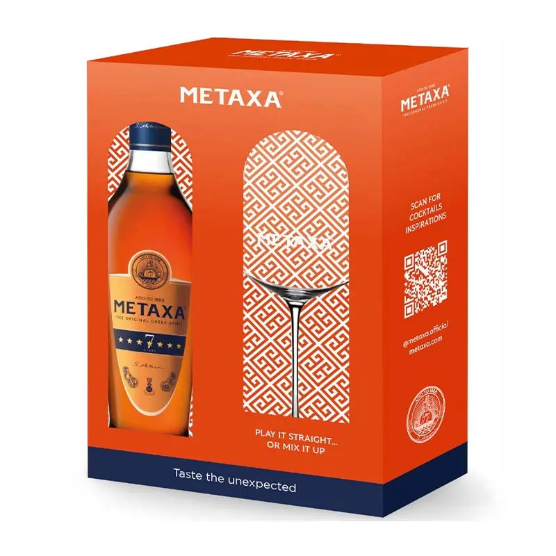 Brandy Metaxa 7* 40% 0.7L + 1 Pahar