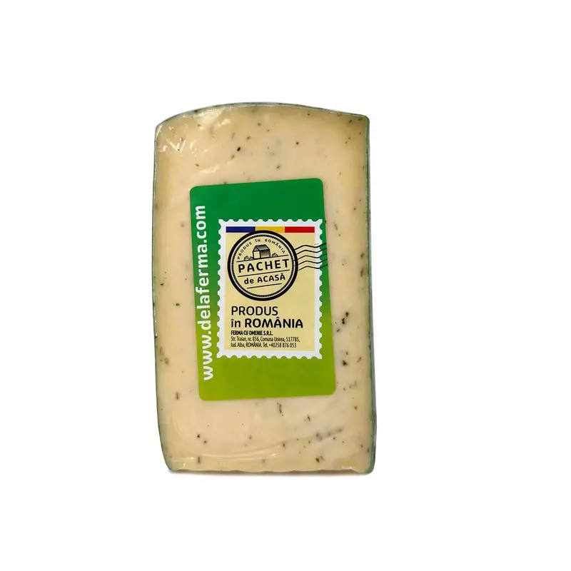 Brânză maturată cu busuioc, Pachet de Acasă, 200g