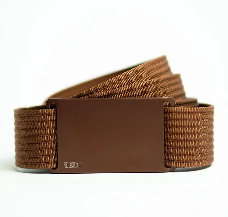 BRICK - Curea maro BELT cu catarama metalica