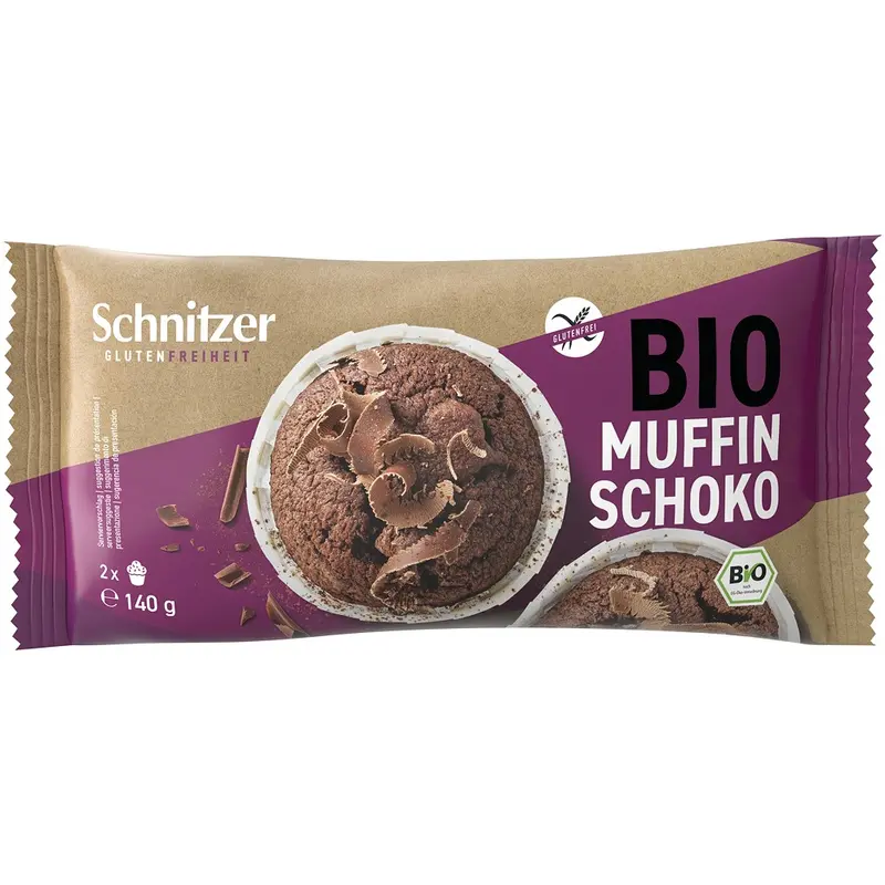 Briose bio cu ciocolata 2 bucati fara gluten, 140g | Schnitzer
