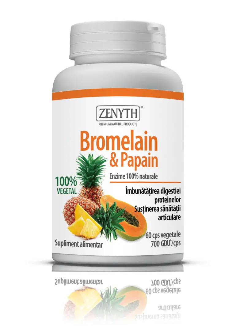 Bromelaină și Papaină 700 GDU 60 capsule – Zenyth