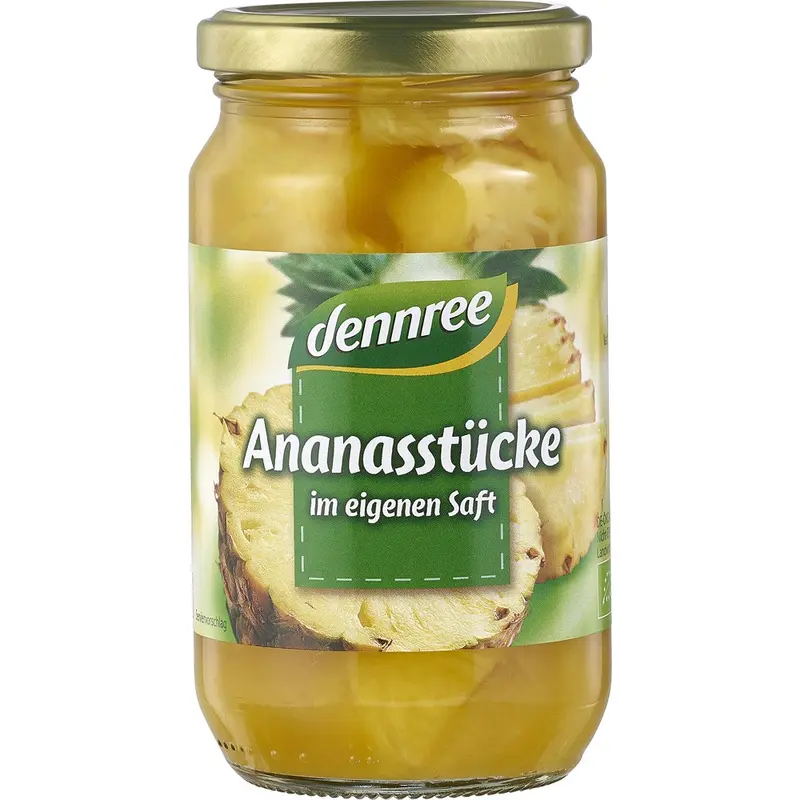 Bucati de ananas in suc propriu, 350g