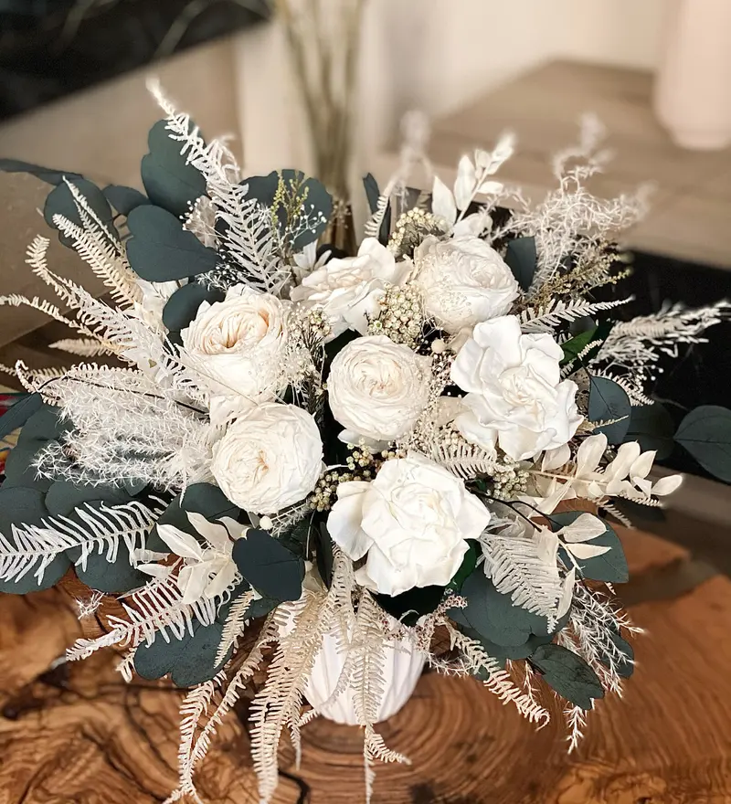 Buchet mireasa din plante stabilizate