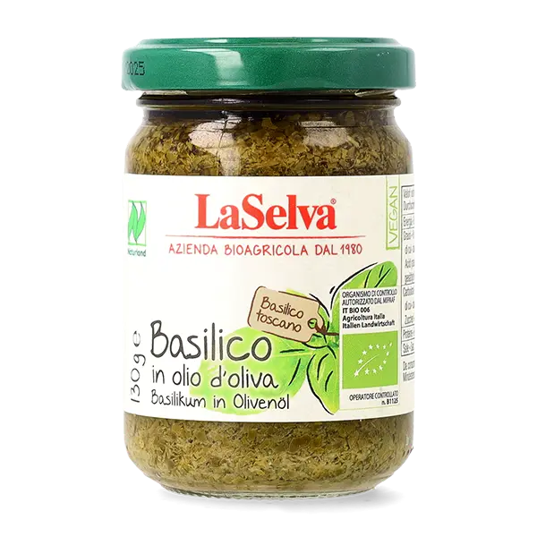 Busuioc bio in ulei de masline, 130g LaSelva