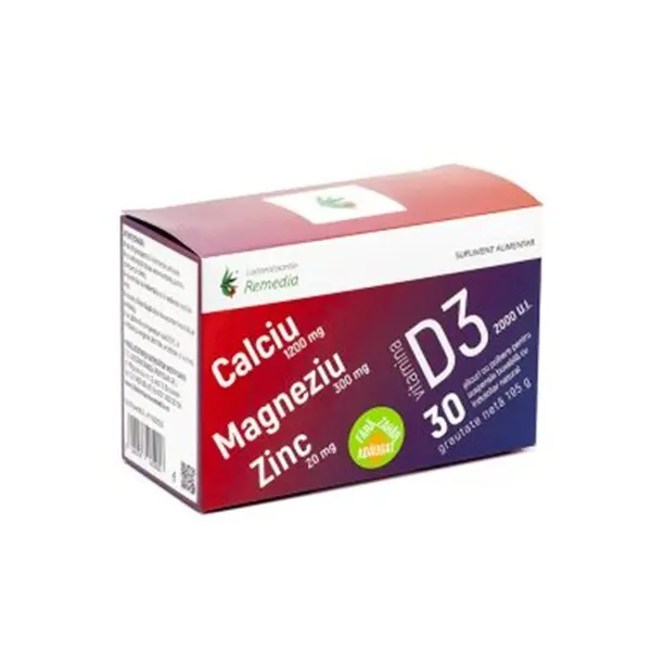 Ca Mg Zn Vitamina D3 30 plicuri – Remedia - Oase și dinți