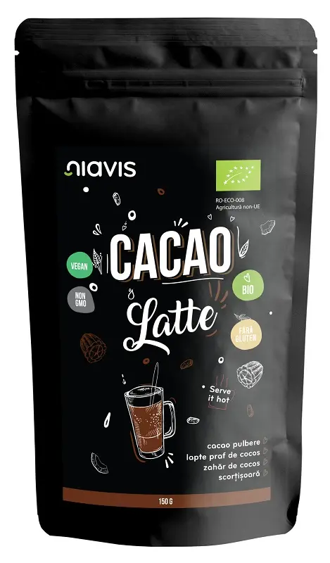 Cacao latte pulbere ecologică 150 g – Niavis