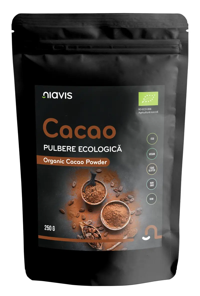 Cacao pulbere raw bio 250 g – Niavis - Gust intens