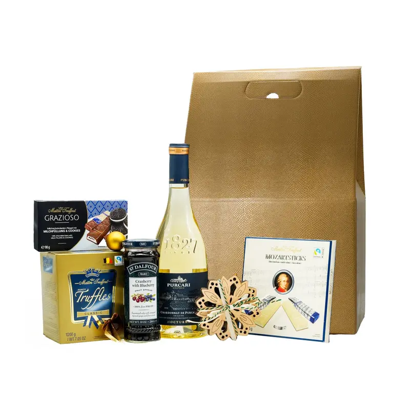 Cadou Blue Treat cu vin Purcari