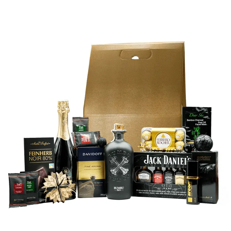 Cadou Imperial Black cu rom Bumbu XO si whiskey Jack Daniel's FOB