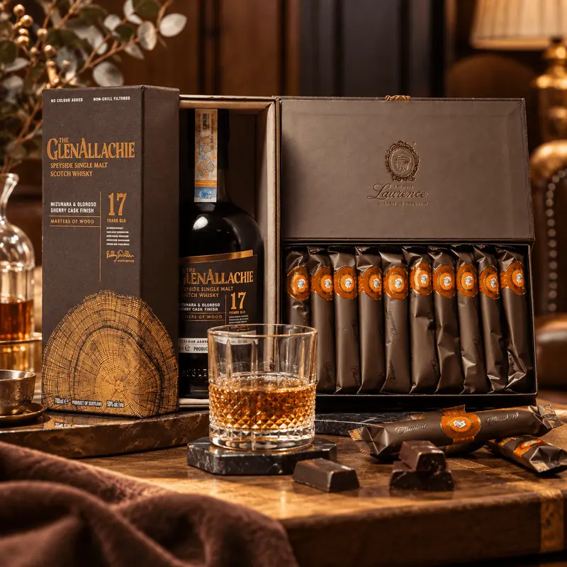 Cadou masculin to share - whisky Glenallachie & ciocolata Laurence