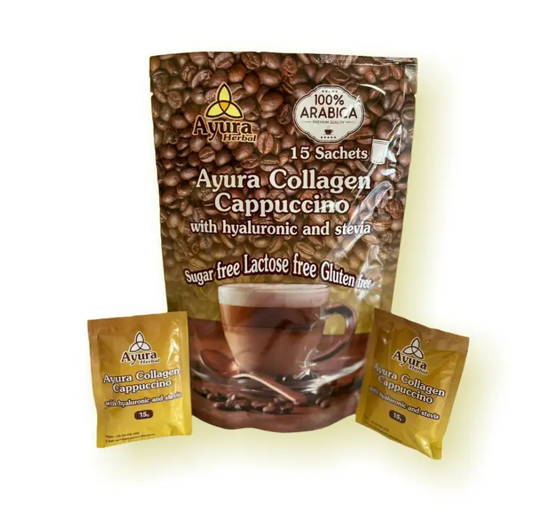 Cafea cu acid hialuronic si colagen 15g x 15 plicuri Ayura Herbal