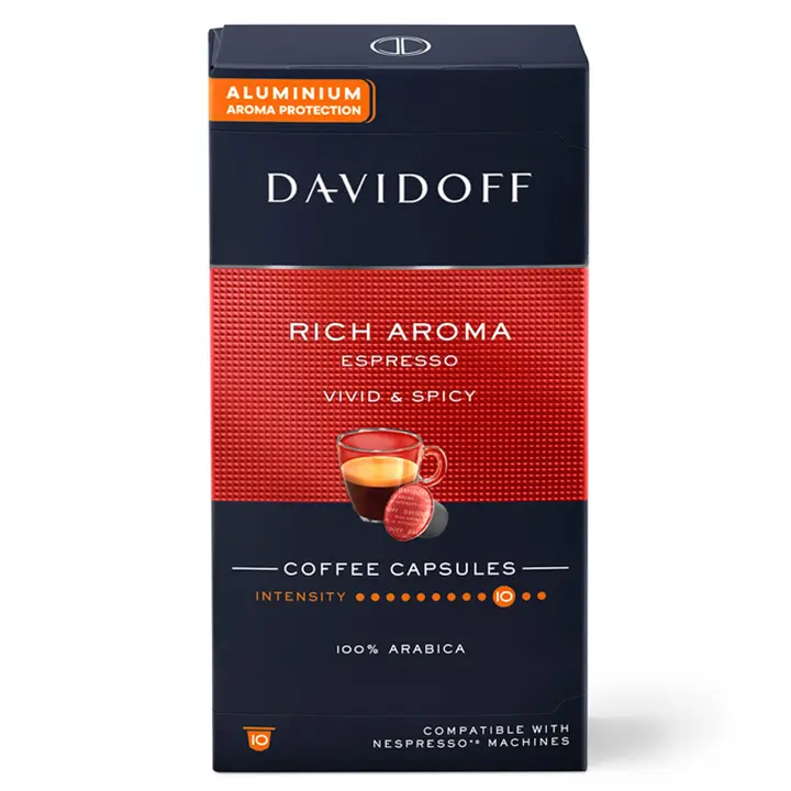 Cafea Davidoff Rich Aroma, Capsule Cafea Espresso 55 g, tip Nespresso
