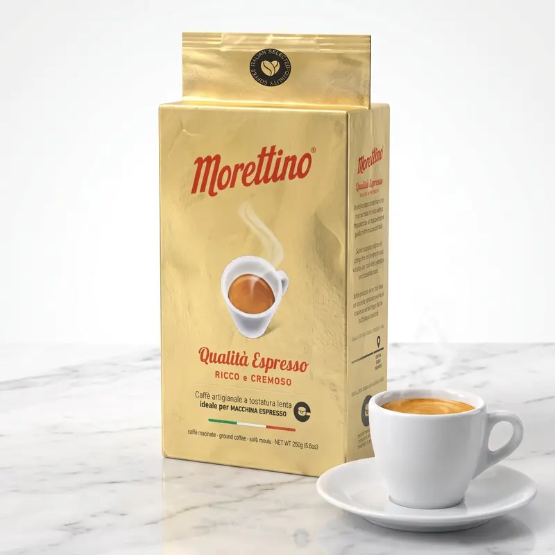 Cafea Macinata Qualita Espresso, 250 gr, Arabica Robusta, Sicilia, MORETTINO
