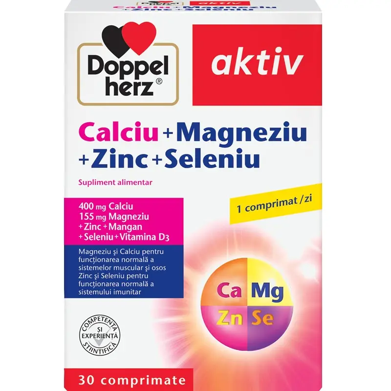 Calciu + Magneziu + Zinc + Seleniu 30 comprimate – Doppel Herz