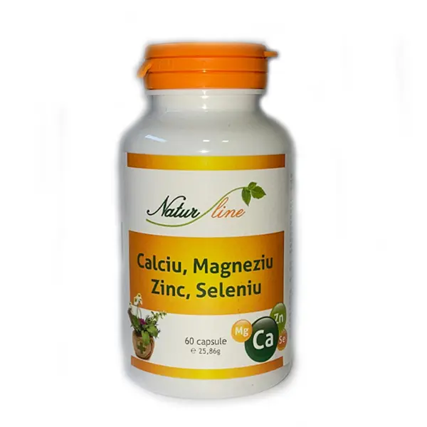 Calciu, magneziu, zinc, seleniu 60 cps NaturLine