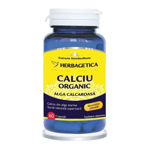Calciu organic 60 capsule – Herbagetica - Oase sănătoase