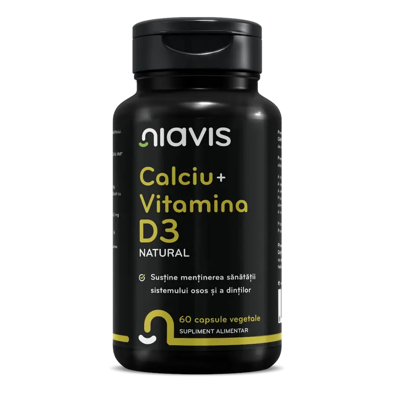 Calciu + Vitamina D3 Natural 60cps vegetale