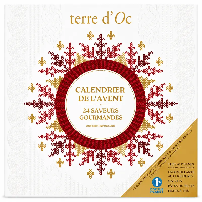 Calendar de Advent premium cu 24 de arome gourmet bio Terre d'Oc 123.4g