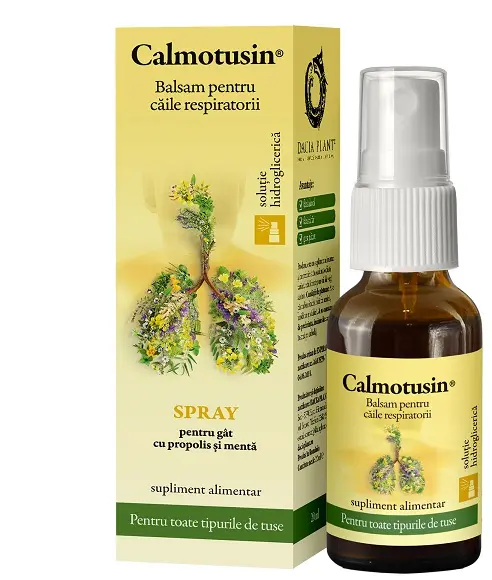 Calmotusin spray propolis mentă fără alcool 20 ml – Dacia Plant
