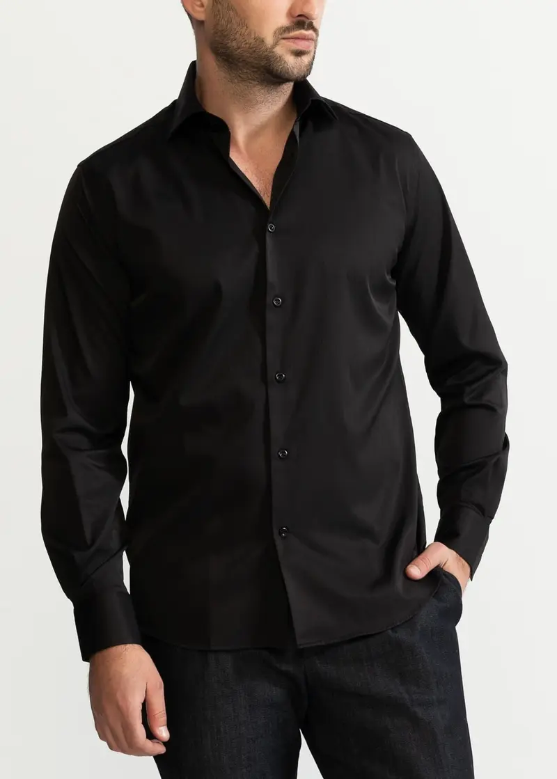 Camasa "Peles" 100% Bumbac Egiptean - Negru