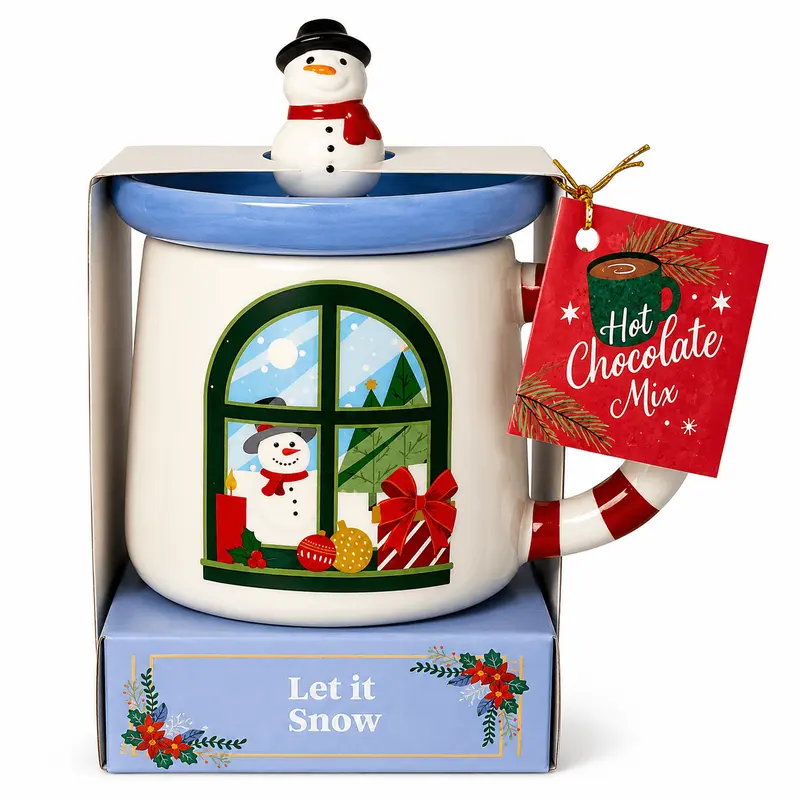 Cană de Crăciun cu capac Becky's Let It Snow