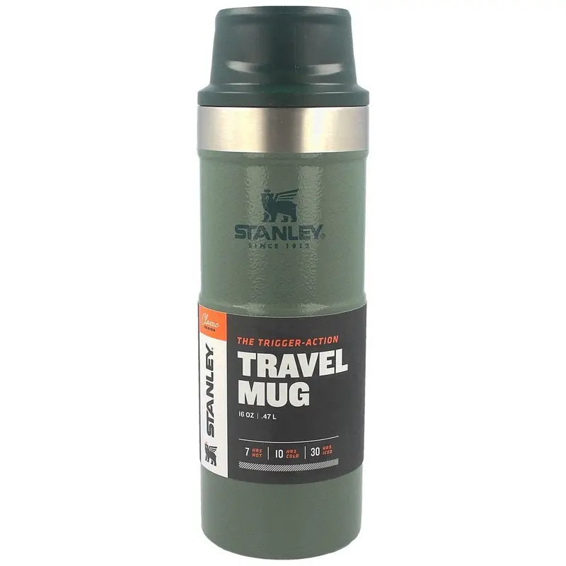 Cana termoizolanta STANLEY TRIGGER-ACTION TRAVEL MUG 0.47L negru / verde