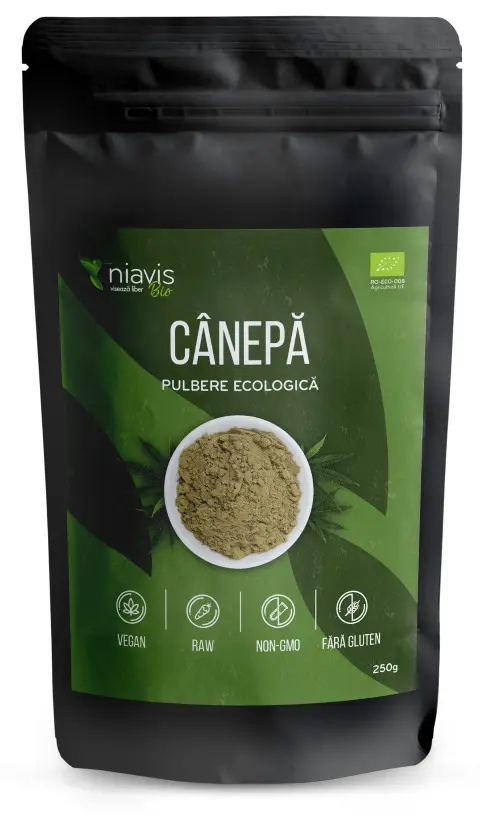Cânepă pulbere bio 250 g – Niavis - Gust de nucă