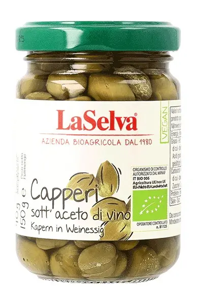 Capere bio in otet din vin, 150g LaSelva