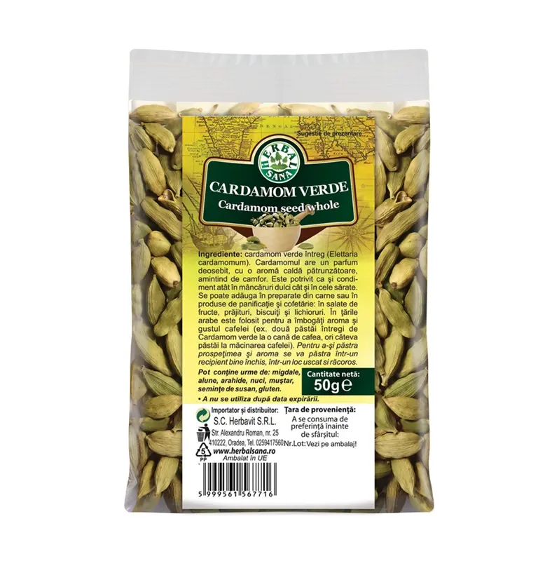 Cardamom verde 50 g – Herbavit - Aromă caldă