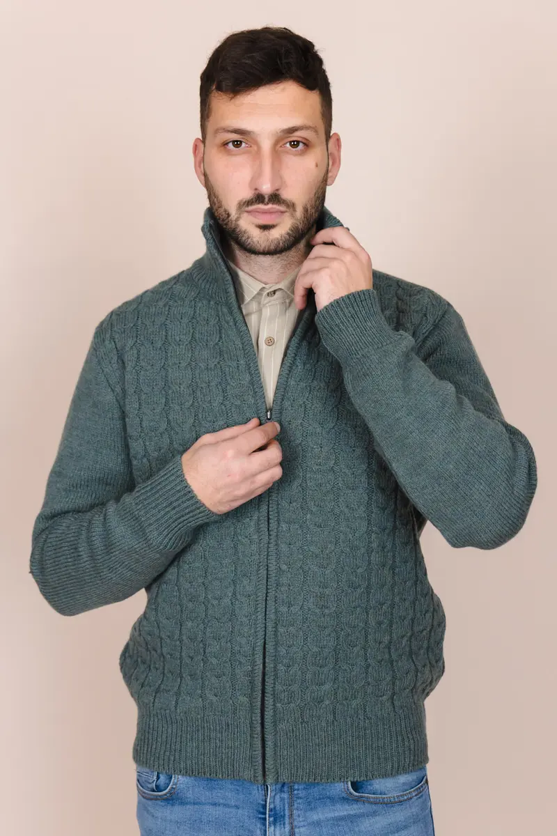 Cardigan SAPANTA 100% Lana - Verde