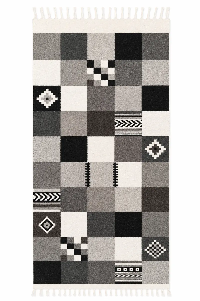 Carpeta, Covor ,,tabla de sah", in nuante naturale
