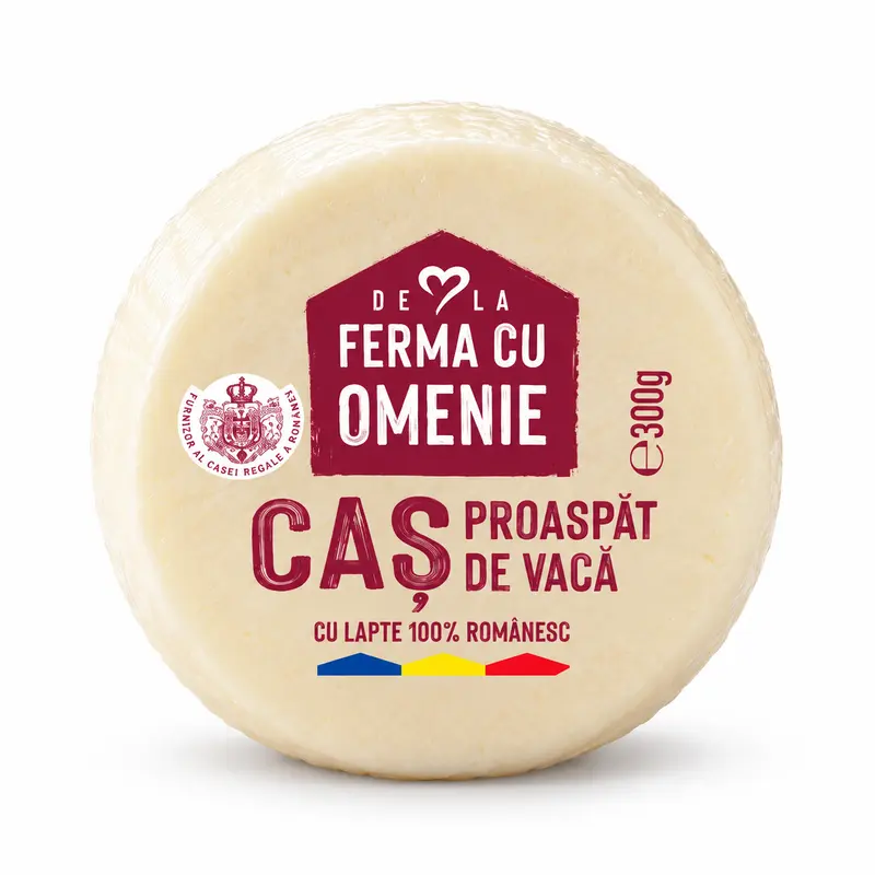 Caș din lapte de vacă, Ferma cu Omenie, 300g