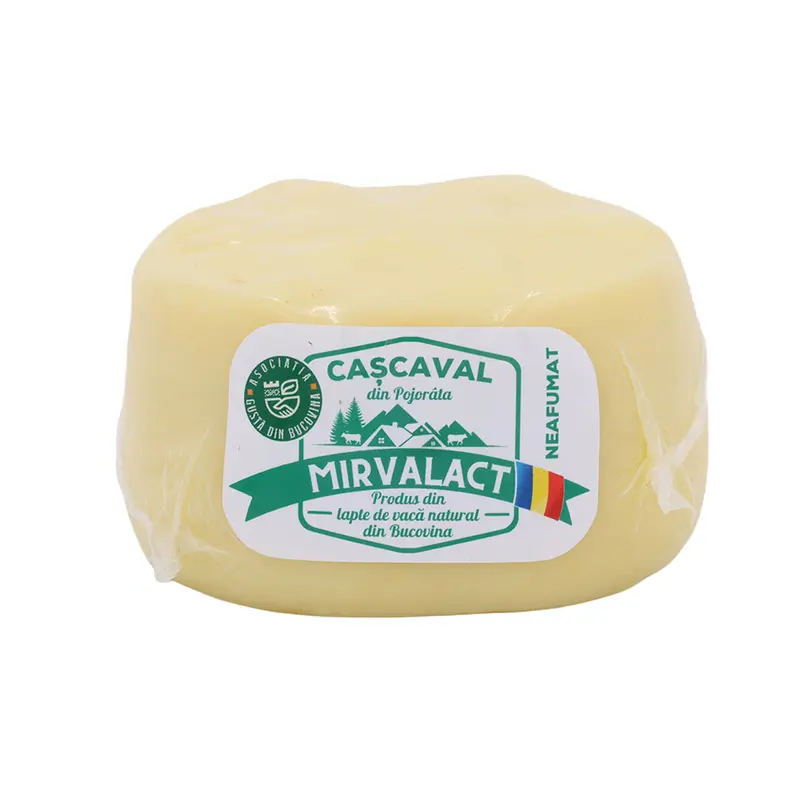 Cașcaval neafumat Pojorâta 550g – produs tradițional din lapte de vacă