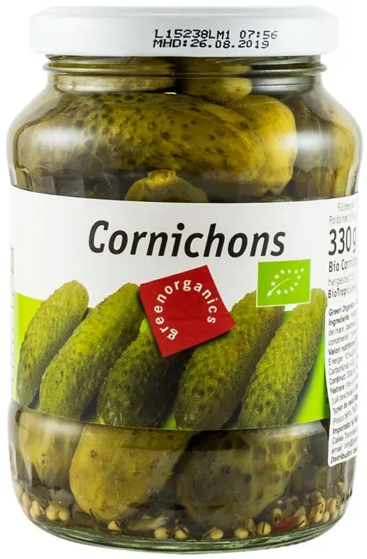 Castraveti murati bio, 330g / 190g Green Organics