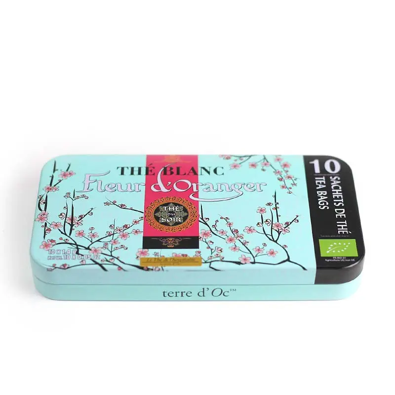 Ceai alb cu flori de portocal Terre d'Oc 14g - penar metalic cu 10 infuzii