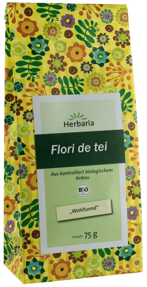 Ceai bio flori de tei, 75g Herbaria