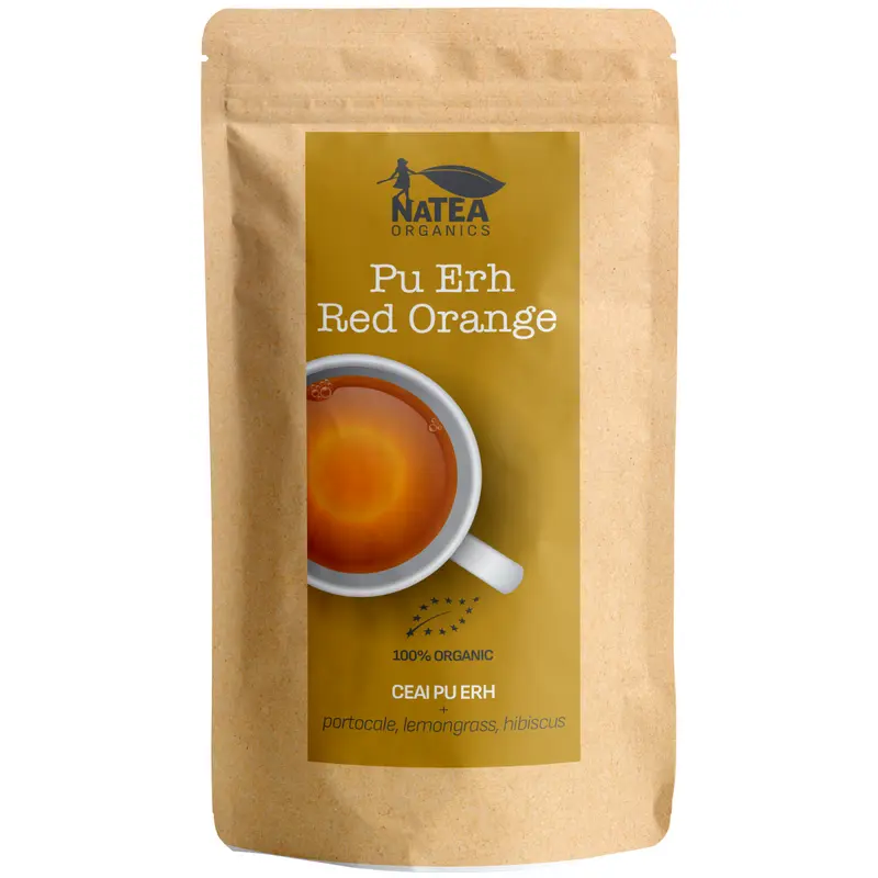 Ceai Pu-erh cu portocala, lemongrass si hibiscus - Pu-erh Red orange