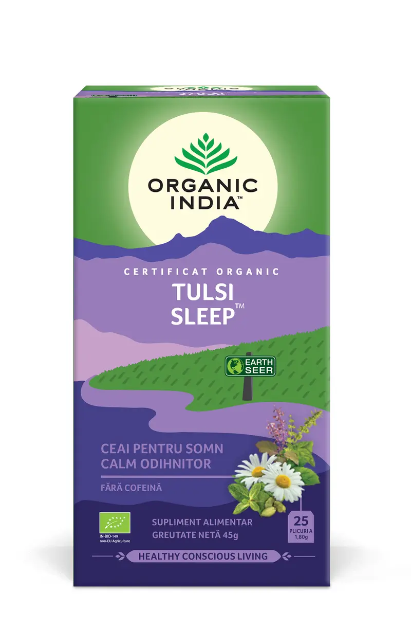 Ceai Tulsi Sleep pentru Somn Calm, Odihnitor 25pl ECO | Organic India