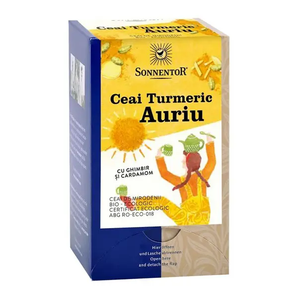 Ceai Turmeric Auriu cu Ghimbir si Cardamom 18dz Sonnentor