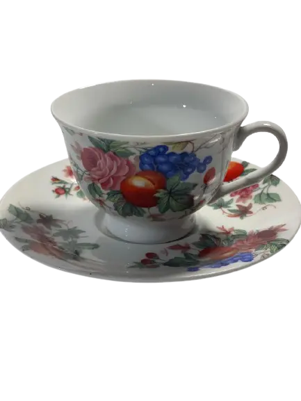 Ceasca si farfurie cafea/ceai Autumn, portelan, 100 ml