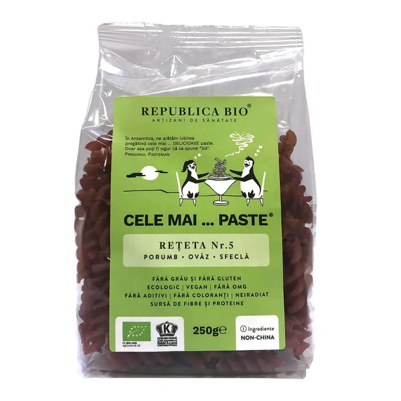 Cele mai…PASTE Reteta 5 Porumb Ovaz Sfecla, fara gluten, ecologic, Republica BIO, 250g