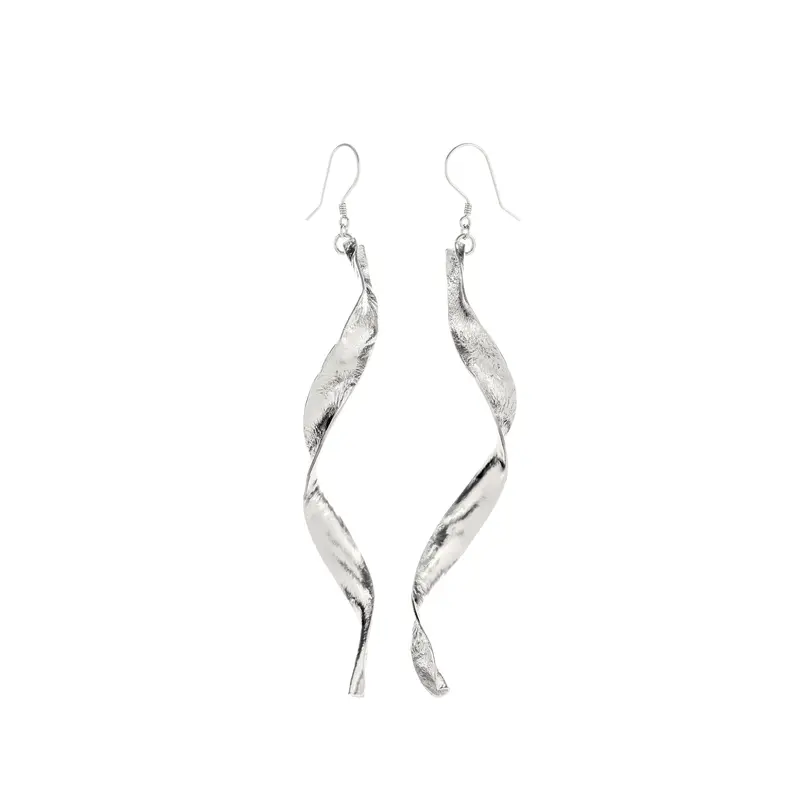 Cercei lungi spirala INNER FLAME argint