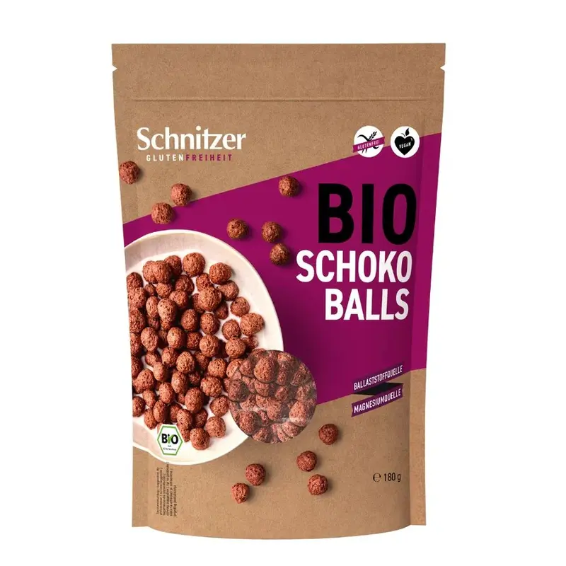Cereale Bilute Bio cu Ciocolata Vegane Fara Gluten Schnitzer 180 g
