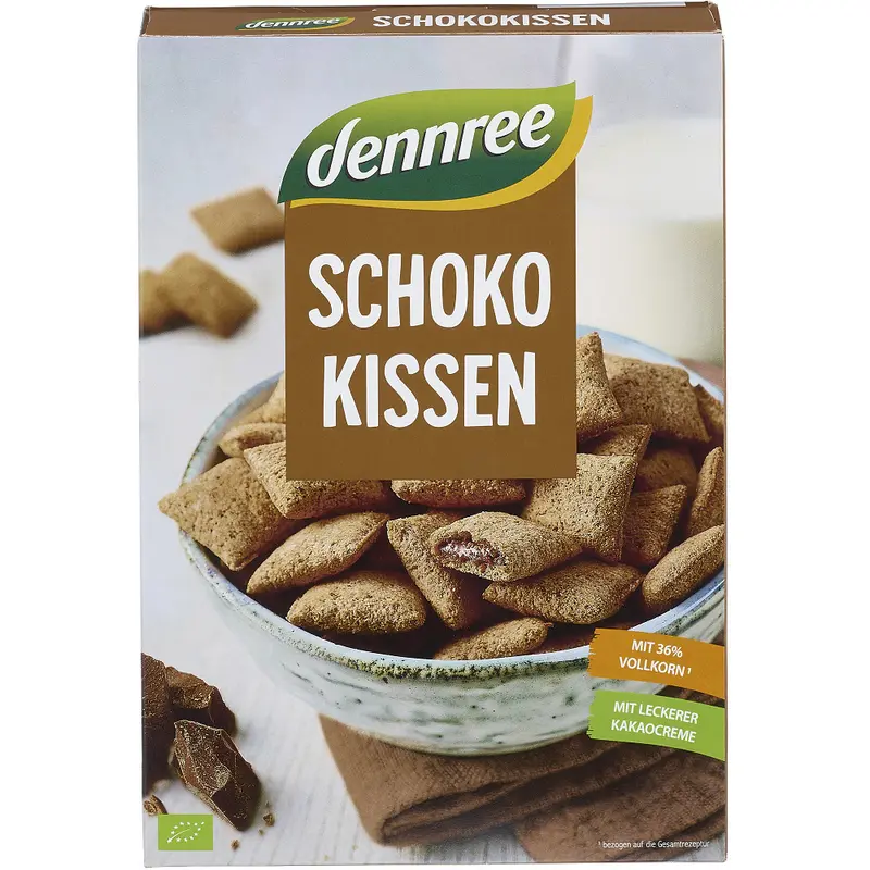 Cereale Pernute Umplute cu Ciocolata Bio Dennree 375 g