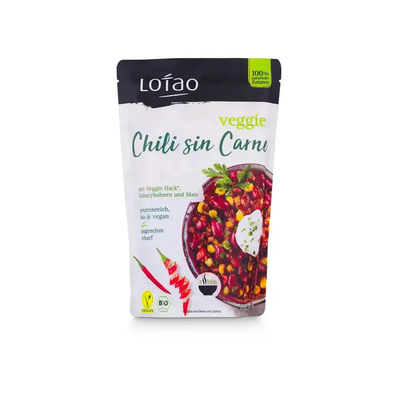 CHILI SIN CARNE VEGAN CU FASOLE ROSIE SI LEGUME BIO 320G